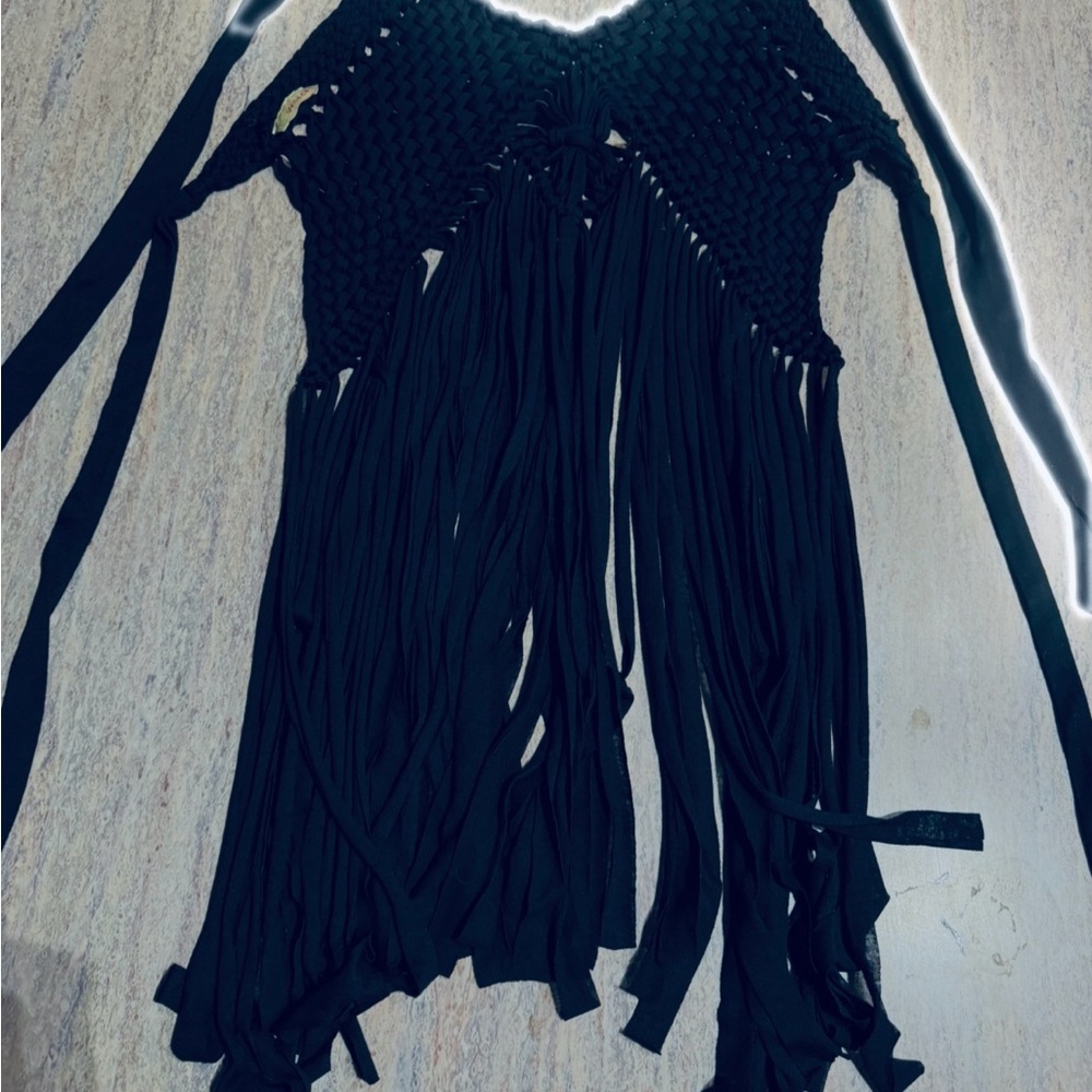 Boho Halter top with front fringe, sexy!